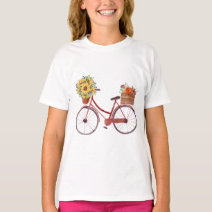 Herbst. Vintages Fahrrad mit Pumpkins, Sonnenblume T-Shirt