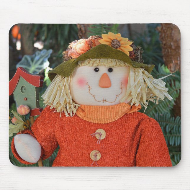 Herbst-Vogelscheuche-Puppe Mousepad (Vorne)