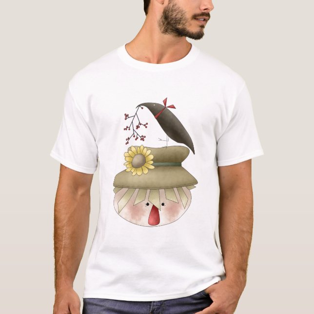 Herbst-Vogelscheuche-T - Shirt durch Trina Clark (Vorderseite)