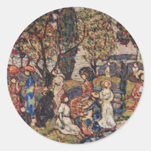 Herbst von Maurice Prendergast, Vintage Fine Art Runder Aufkleber