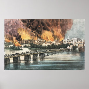 Herbst von Richmond 2. April 1865 Poster