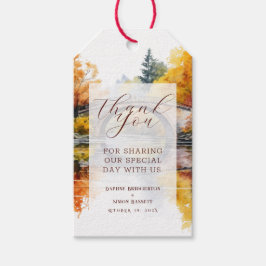 Herbst-Wald-Brücke Hochzeit Geschenkanhänger