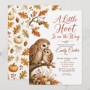 Herbst-Wald-Eule-Baby-Party Einladung
