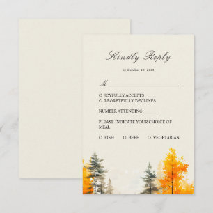 Herbst-Wald, Herbstwald-Hochzeit, Kiefern RSVP-Kar RSVP Karte
