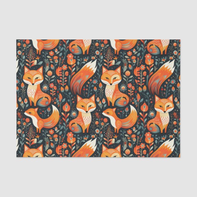 Herbst-Wald-Tier-Fuchs-Decoupage-Papier Seidenpapier (Vorderseite)