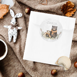 Herbst-Wald-Wald-Bär-Baby-Party Runder Aufkleber