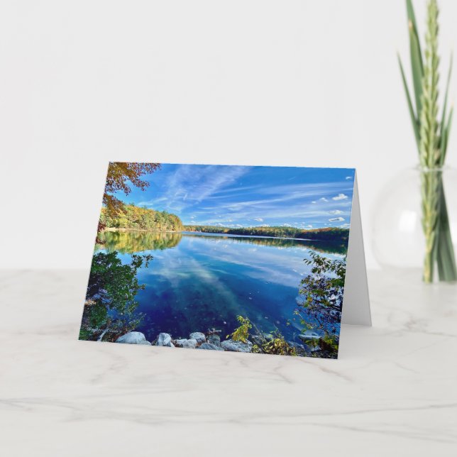 Herbst: Walden Pond Holiday Card Feiertagskarte (Vorderseite)