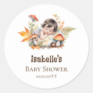 Herbst-Waldfee-Baby-Party Runder Aufkleber