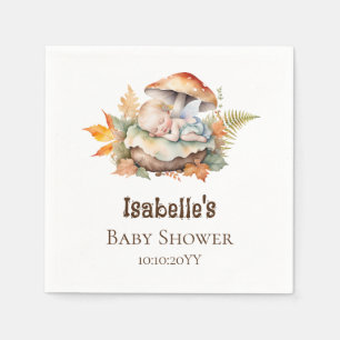 Herbst-Waldfee-Baby-Party Serviette