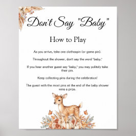 Herbst-Waldhirsch-Schild 'Don't Say Baby'-Spiel Poster