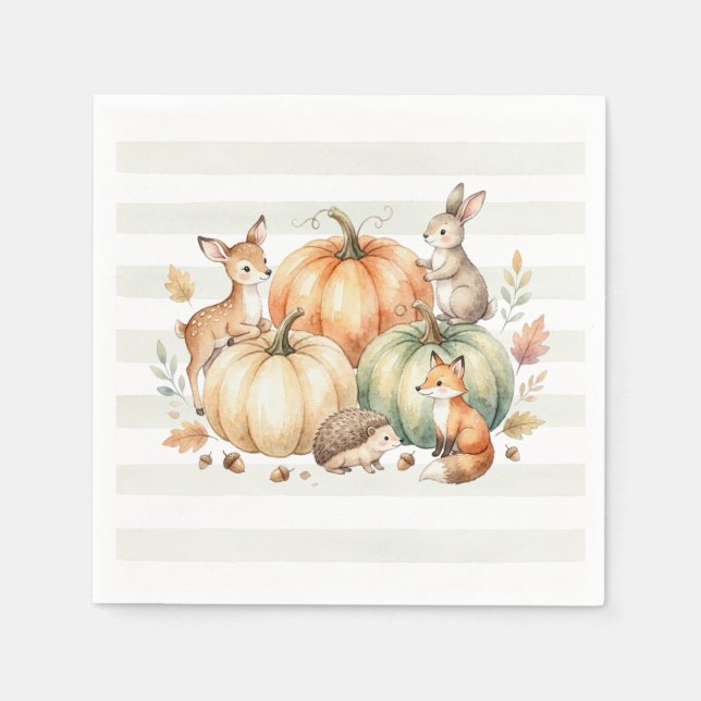 Herbst-Waldtier-Servietten Serviette (Vorderseite)
