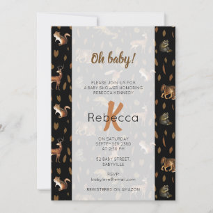 Herbst-Waldtiere Herbst Blätter Baby-Dusche Einladung