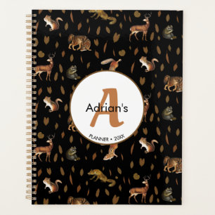 Herbst-Waldtiere Herbst verlässt Monogram-Schule Planer