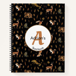 Herbst-Waldtiere Herbstleaves-Sketchbuch Notizbuch