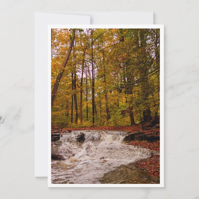 Herbst Wasserfall Feiertagskarte (Vorderseite)