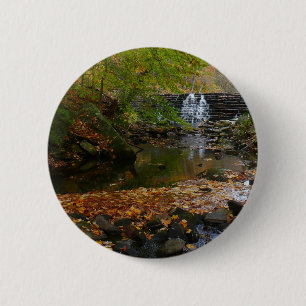 Herbst-Wasserfall und Bach Pennsylvania Natur Button