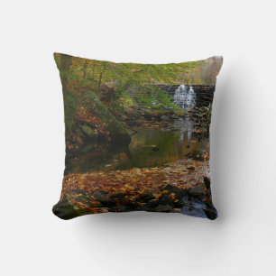 Herbst-Wasserfall und Bach Pennsylvania Natur Kissen