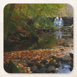 Herbst-Wasserfall und Bach Pennsylvania Natur Rechteckiger Pappuntersetzer