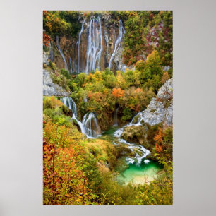 Herbst-Wasserfälle Poster