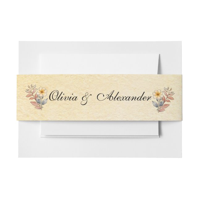 Herbst Wasserfarbe Flora Terracotta Einladungsbanderole (Vorderseite Beispiel)