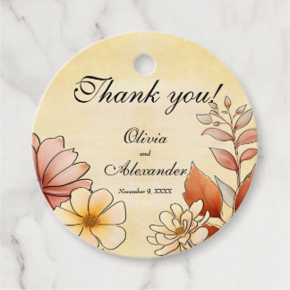 Herbst Wasserfarbe Flora Terracotta Geschenkanhänger