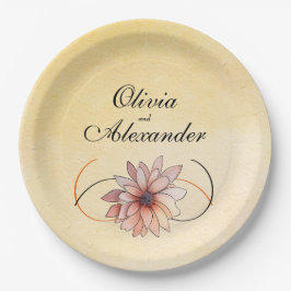 Herbst Wasserfarbe Flora Terracotta Pappteller