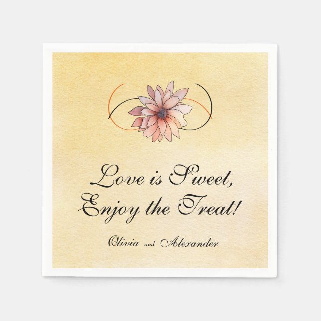 Herbst Wasserfarbe Flora Terracotta Serviette (Vorderseite)