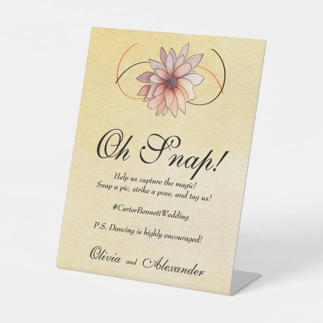 Herbst Wasserfarbe Flora Terracotta Sockelschild (Vorderseite)