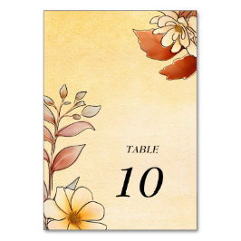 Herbst Wasserfarbe Flora Terracotta Tischnummer