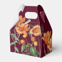 Herbst Wasserfarbe Orange Blumenburgund