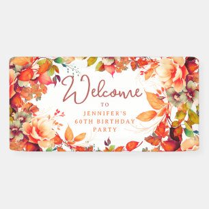 Herbst Wasserfarbenflora 60. Geburtstagsparty Banner