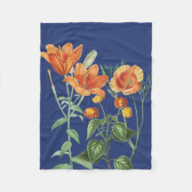 Herbst Watercolor Orange Floral Blau