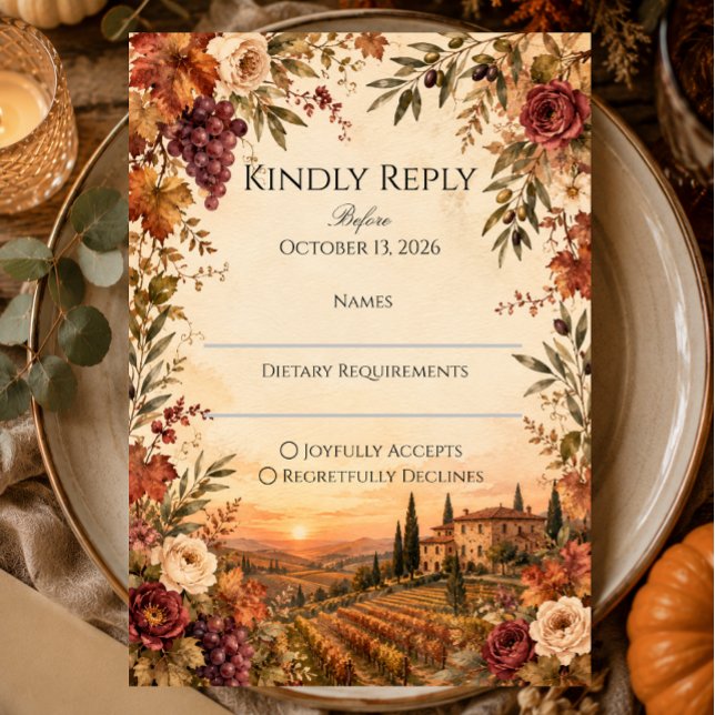 Herbst-Weingut-Hochzeit RSVP Karte (Von Creator hochgeladen)
