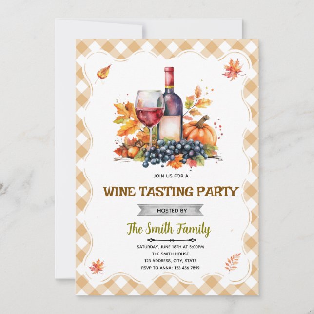 Herbst-Weinparty-Einladung Einladung (Vorderseite)