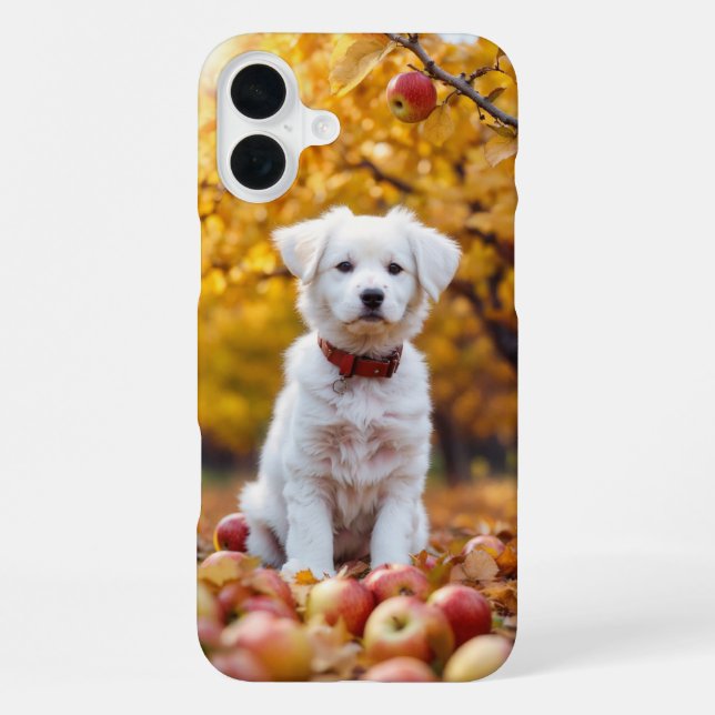 Herbst Welpe Bliss iPhone 16 Fall Hülle (Rückseite)