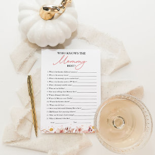 Herbst-Wer kennt Mama am besten-Baby-Shower-Spielk Einladung