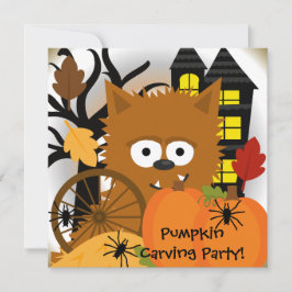 Herbst-Werwolf-Halloween-Party Einladung