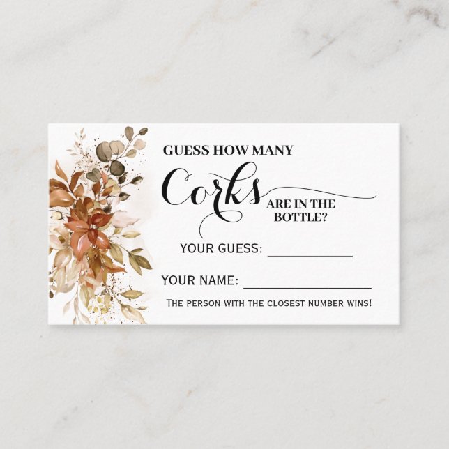 Herbst Wie viele Corner Fall Brautparty Spielkarte Platzkarte (Vorderseite)