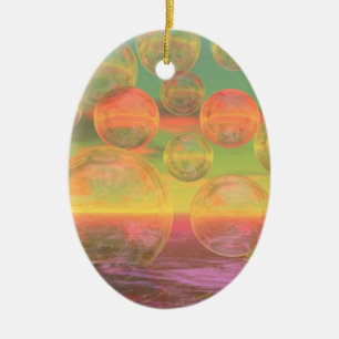 Herbst-Wiederkäuen - Gold-u. Rosen-Ruhm Keramikornament