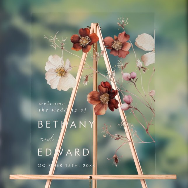 Herbst-Wildblume Acrylschild (Neutral)