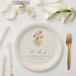 Herbst Wildblume Garden Botanische Hochzeit Pappteller