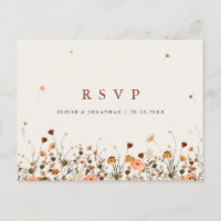 Herbst Wildblume Garden Floral Boho Hochzeit RSVP