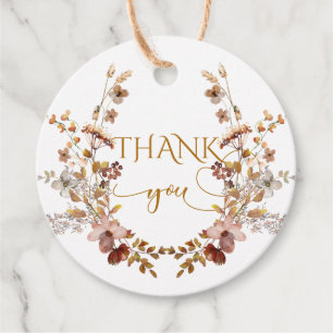 Herbst Wildblume Minimalistisch Elegante Babydusch Geschenkanhänger