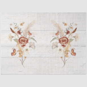 Herbst Wildblume Pampas Gras Rustikale Holzdekoupa Seidenpapier