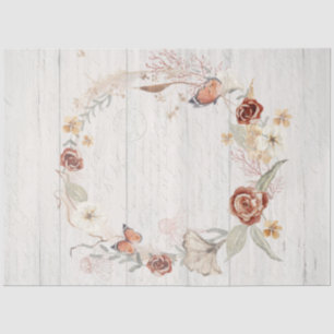 Herbst Wildblume Wreath Butterfly Pampas Dekoupage Seidenpapier