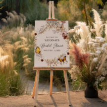 Herbst-Wildblumen-Aquarell-Brautparty