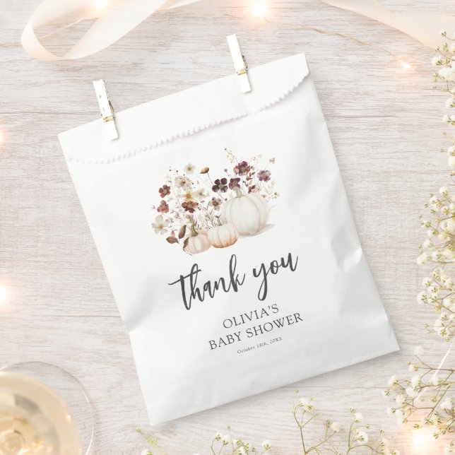 Herbst-Wildblumen-Baby-Party Geschenktütchen (Ausgeschnitten)
