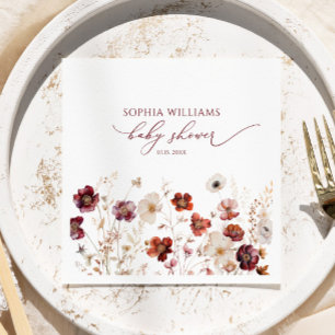 Herbst-Wildblumen-Baby-Shower-Servietten Serviette