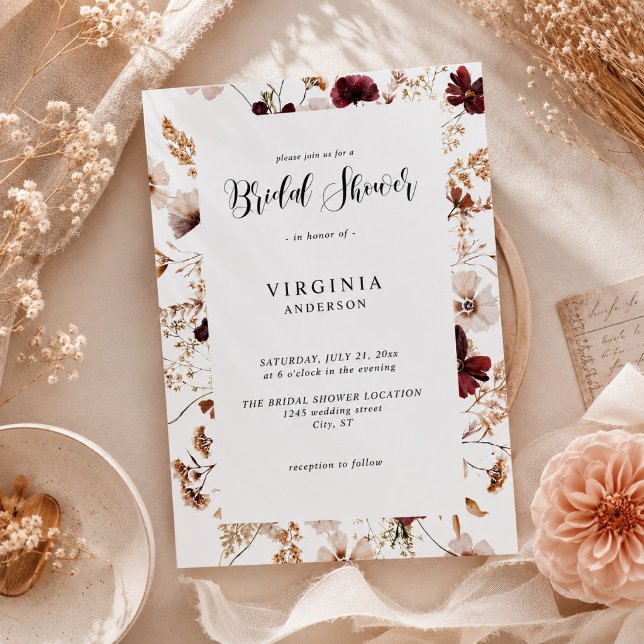 Herbst-Wildblumen Blumen Hochzeit  Einladung (Von Creator hochgeladen)