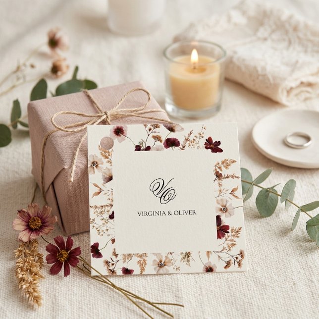 Herbst-Wildblumen Blumen Hochzeit  Geschenkanhänger (Von Creator hochgeladen)